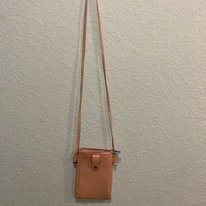 blush pink leather Messenger bag